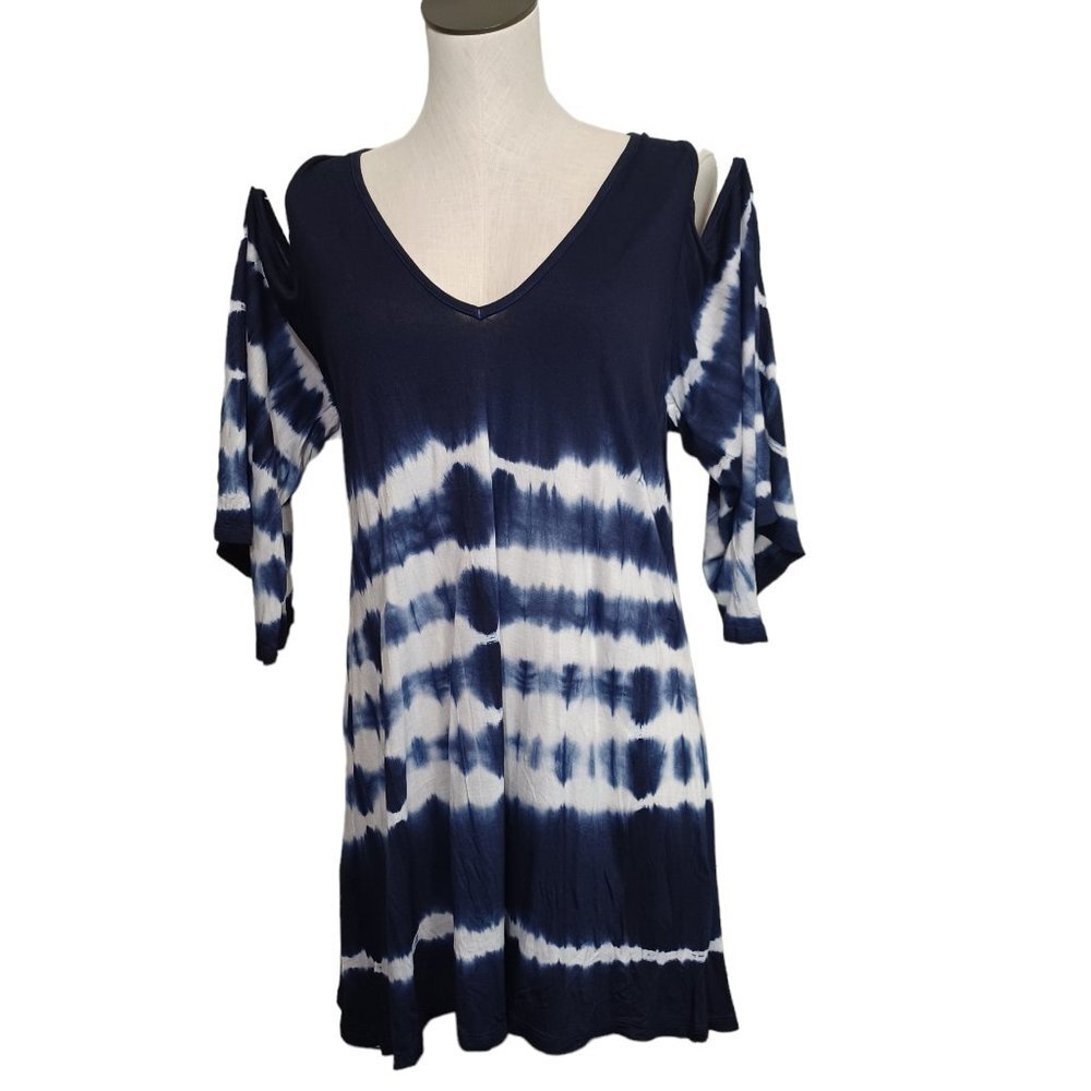 Raviya NEW Tie Dye Cover Up Cold‎ Shoulder Short Sleeves